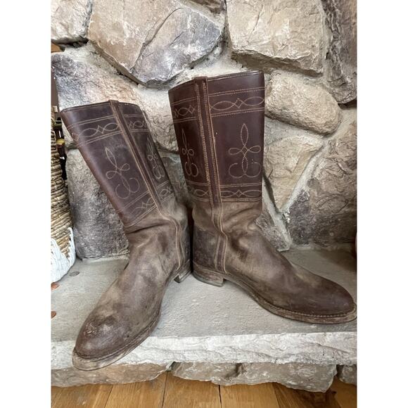 VTG Valverde Del Camino Spanish Riding Boots 40 Brown Leather Tall Equestrian - Picture 5 of 14